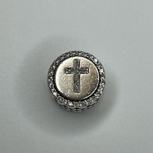 Pandora double sided charm. "Cross" & "faith"